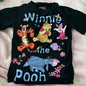 Disney Black Winnie the Pooh Short Sleeve Tee